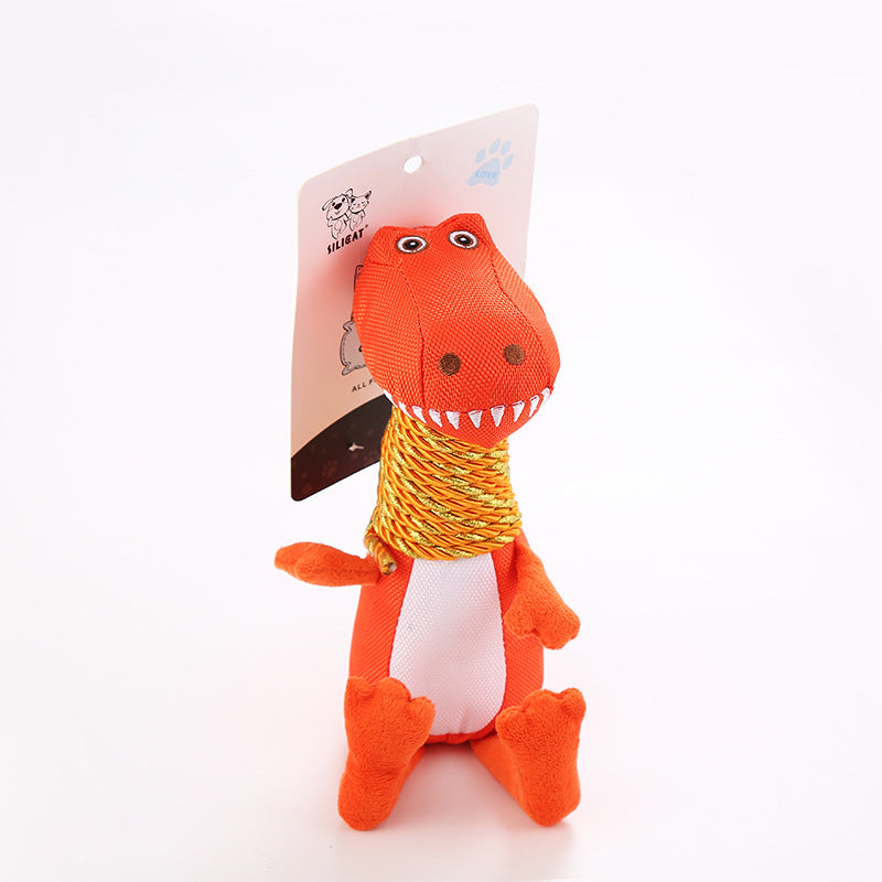 Plush Dinosaur Dog Toy with Squeaker and Chew-Friendly Fabric - image 6