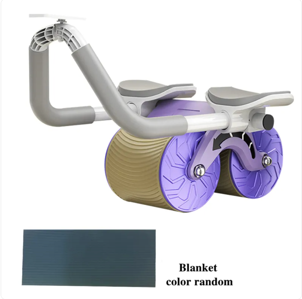 2-in-1 Ab Roller Wheel & Plank Trainer with Timer for Core Strength
