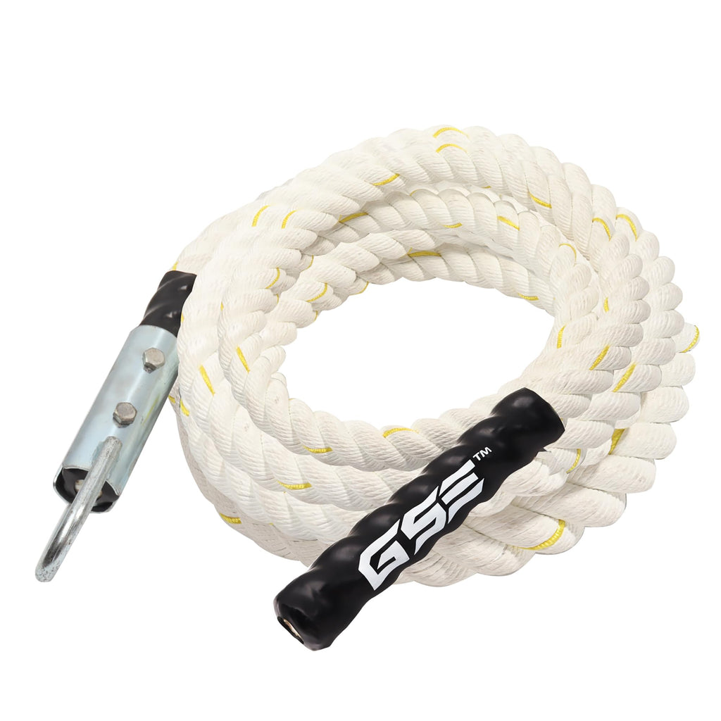 GSE Games & Sports Expert Gym Climbing Rope Polyester Workout Rope for Indoor/Outdoor and Home Workouts. Great for Climbing Exercises Strength Training - 61015202530 Feet Lengths Available