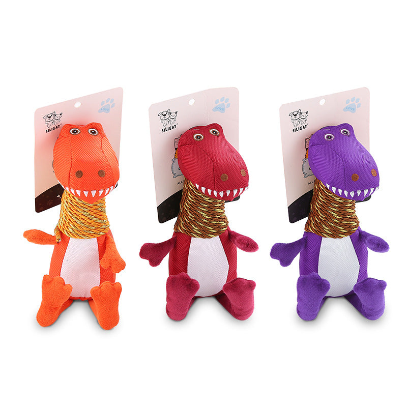 Plush Dinosaur Dog Toy with Squeaker and Chew-Friendly Fabric - image 8