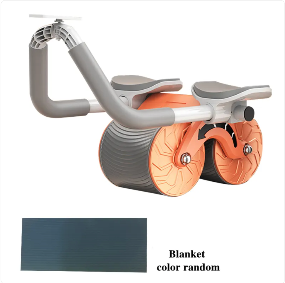 2-in-1 Ab Roller Wheel & Plank Trainer with Timer for Core Strength