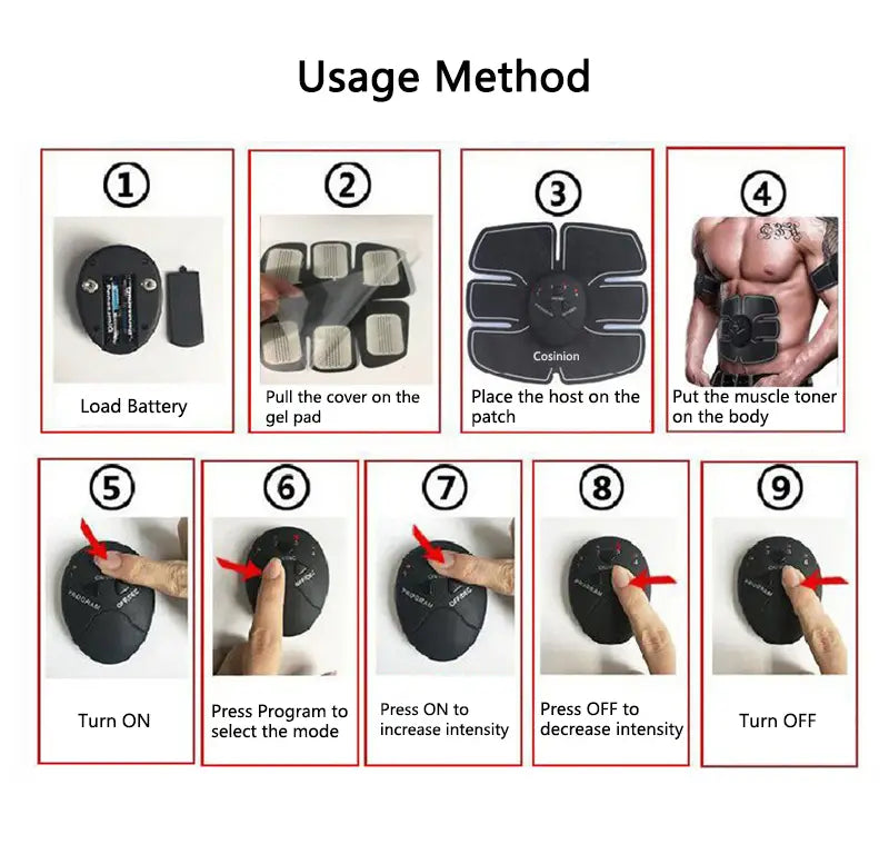 EMS Abdominal and Arm Massager for Home Fitness