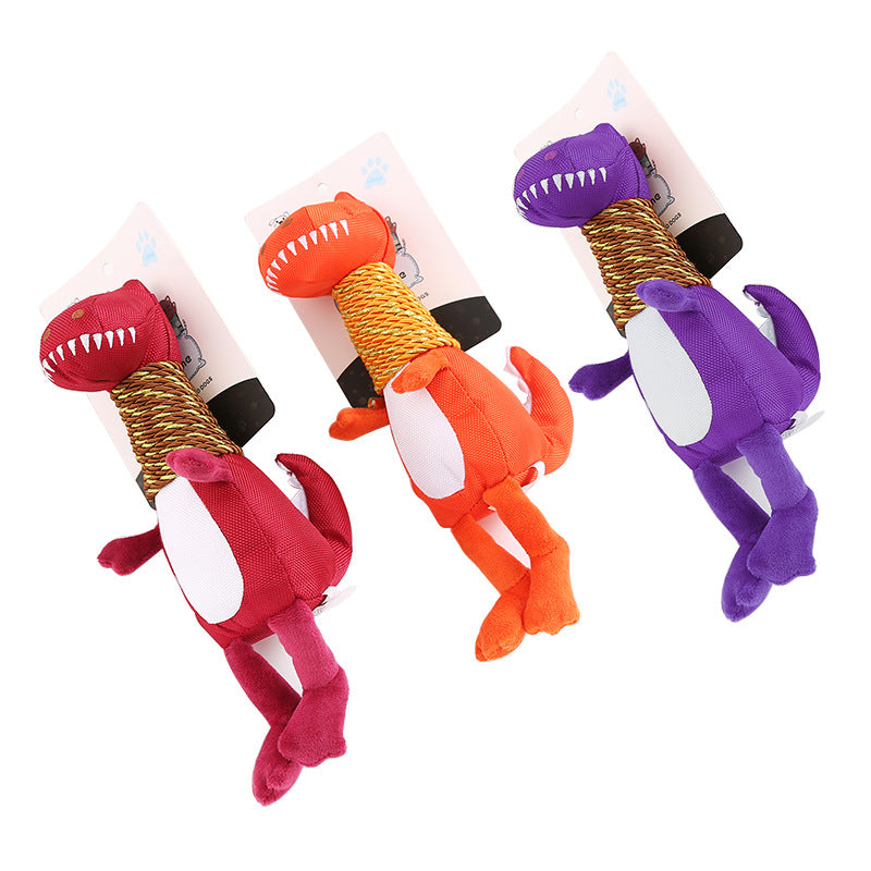Plush Dinosaur Dog Toy with Squeaker and Chew-Friendly Fabric - image 7