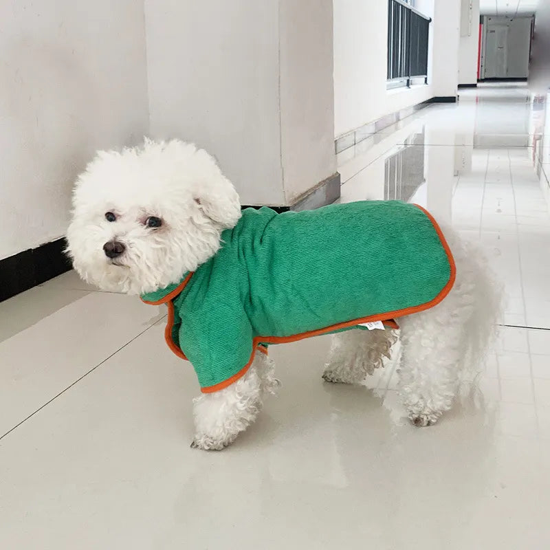 Fast-Drying Dog Bathrobe Towel, Soft Microfiber Pet Robe