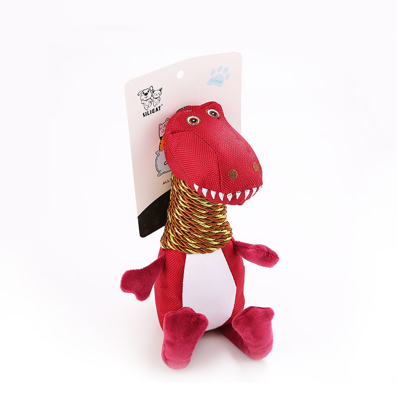 Plush Dinosaur Dog Toy with Squeaker and Chew-Friendly Fabric - image 1