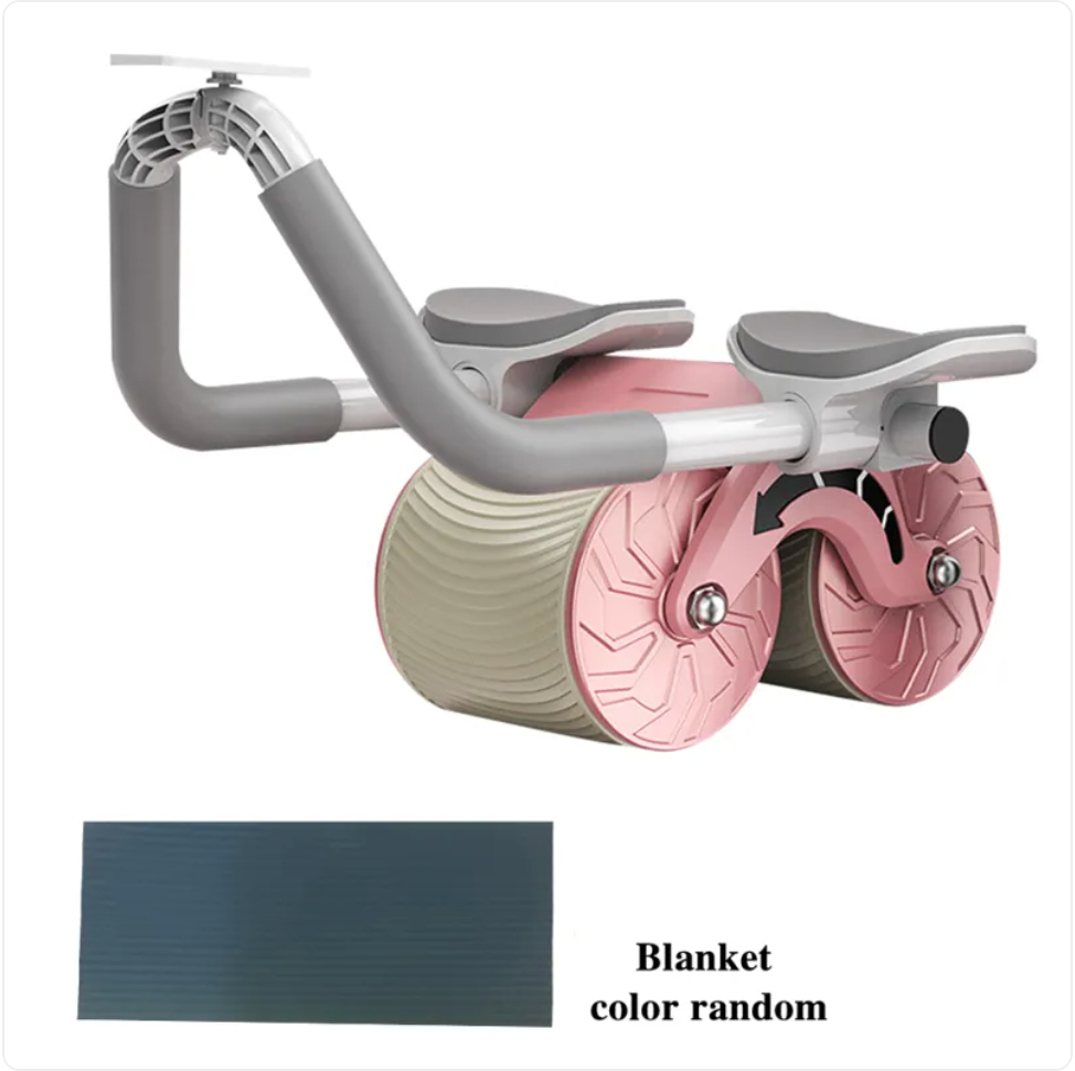 2-in-1 Ab Roller Wheel & Plank Trainer with Timer for Core Strength