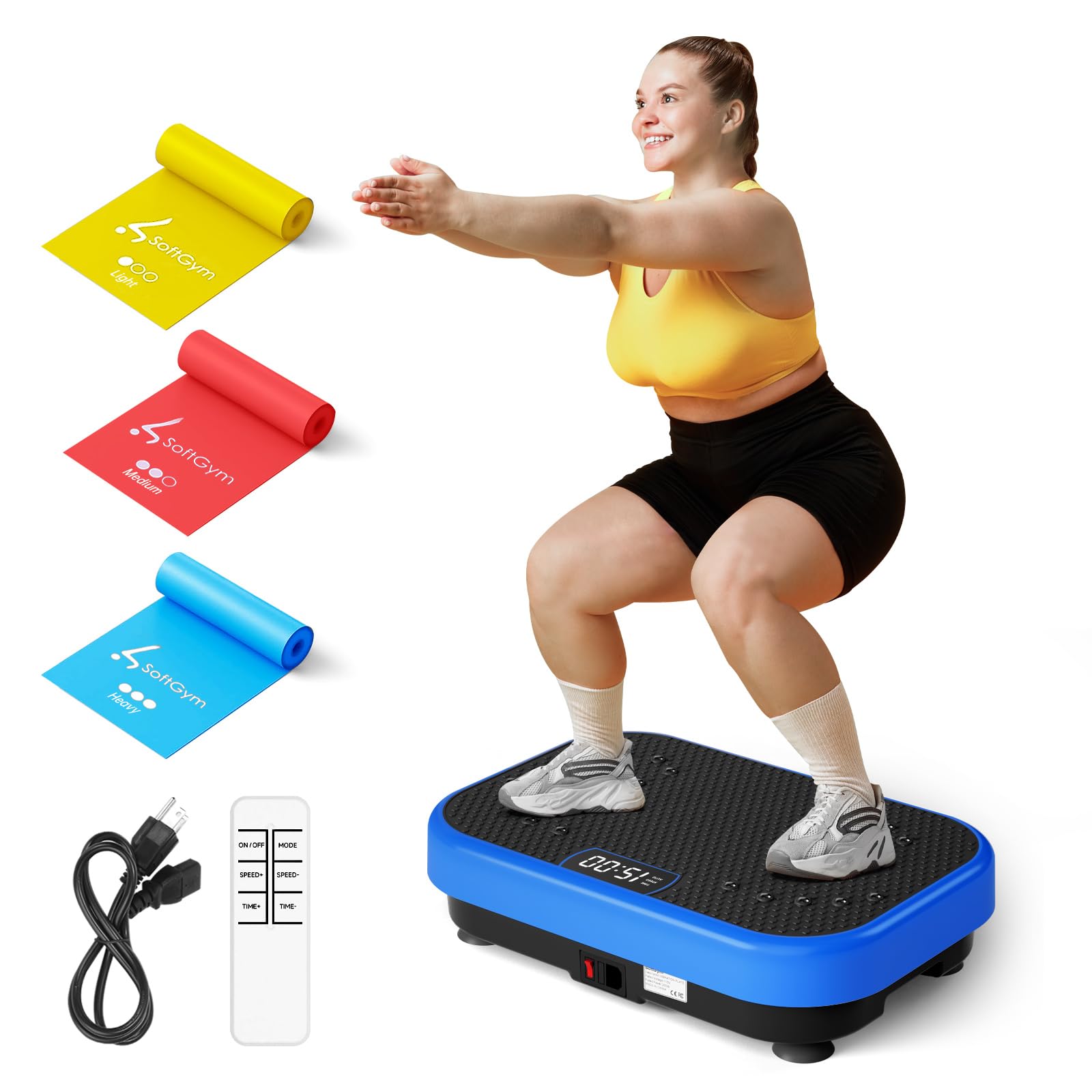 Vibration Plate Exercise Machine Shaking Board Machine for Weight LossSoftGym Power Vibration Plate 400 Lbs Capacity Full Whole Body Workout Vibration PlatformWaver Vibration Plate for Home Fitness