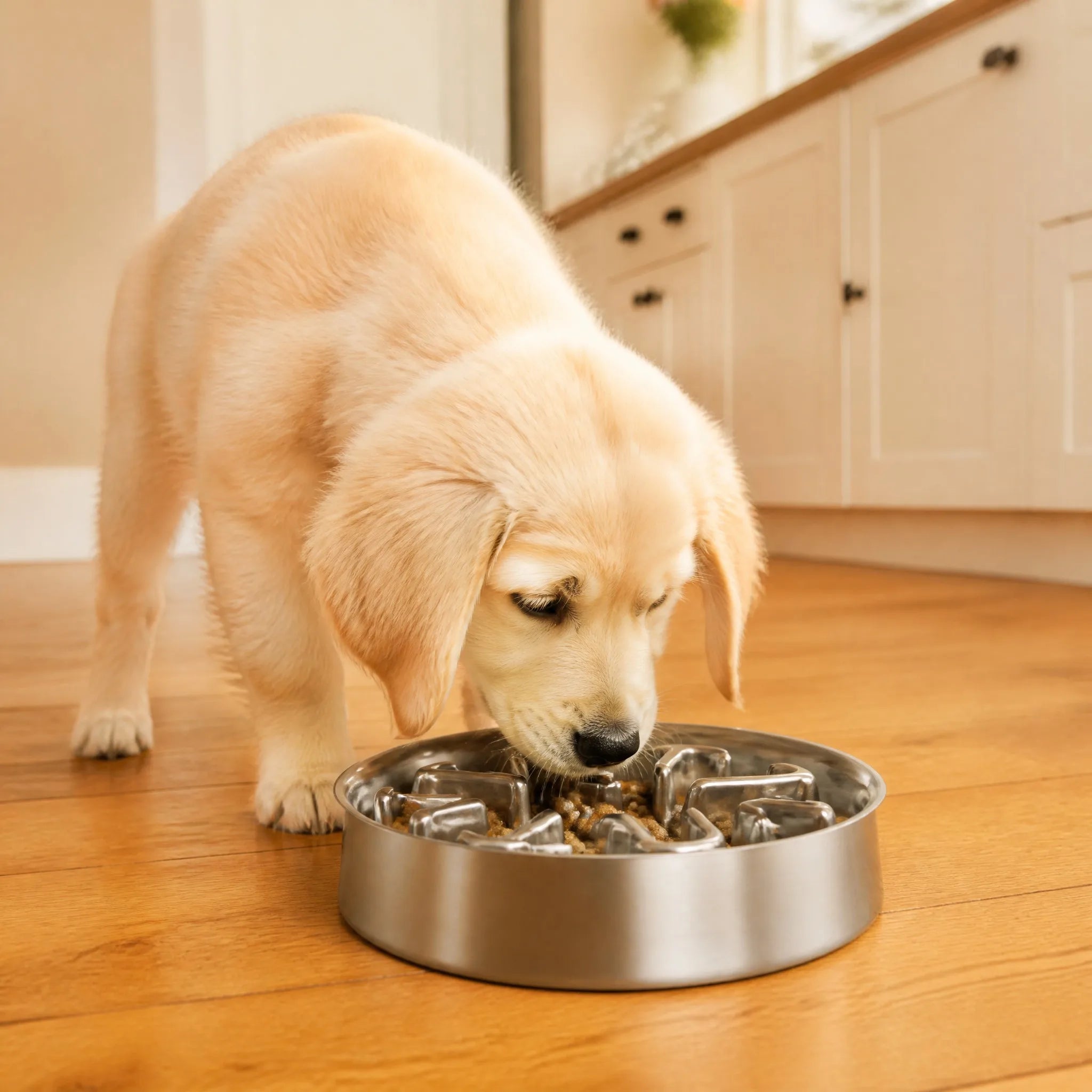 PawNest Slow-Feeder Anti-Gulp Stainless Steel Bowl