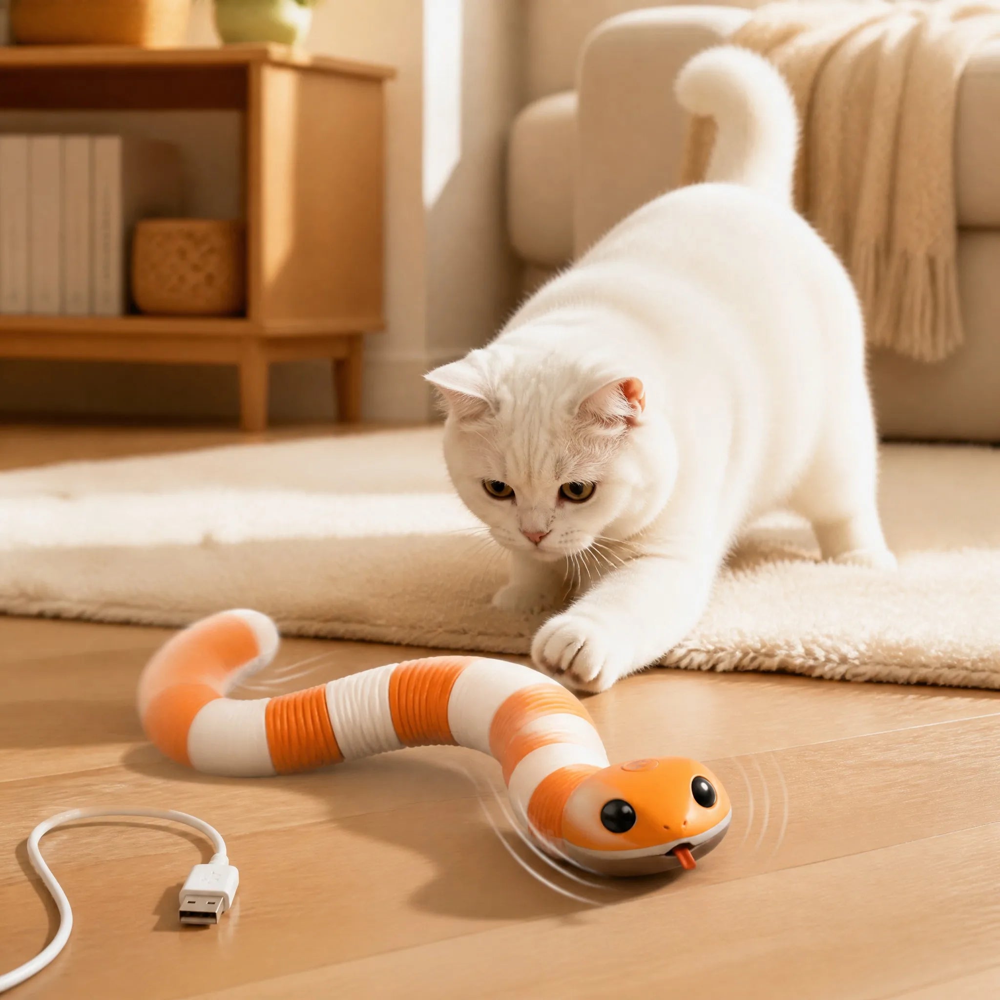 USB Smart Interactive Jumping Snake Cat Toy