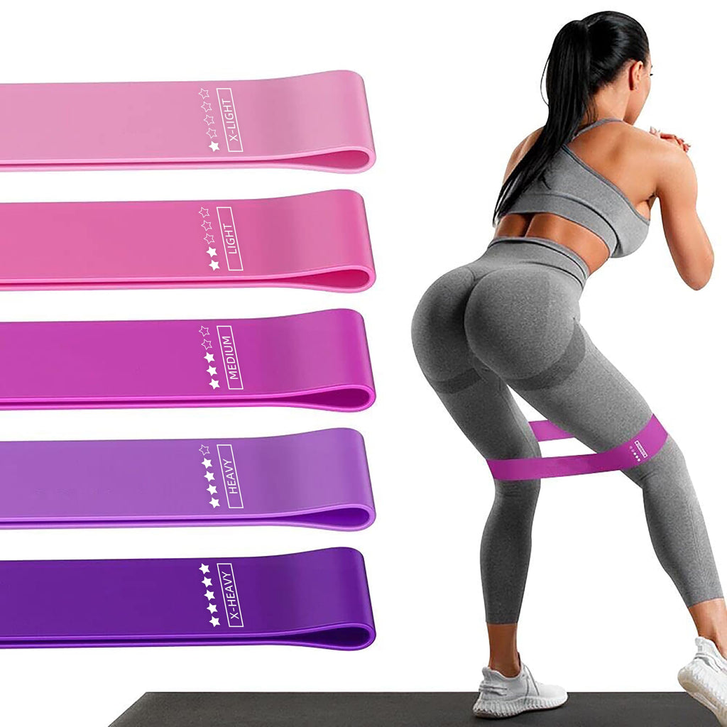 Resistance Loop Exercise Bands Exercise Bands for Home Fitness Stretching Strength Training Physical TherapyElastic Workout Bands for Women Men Kids Set of 5 (Assorted)