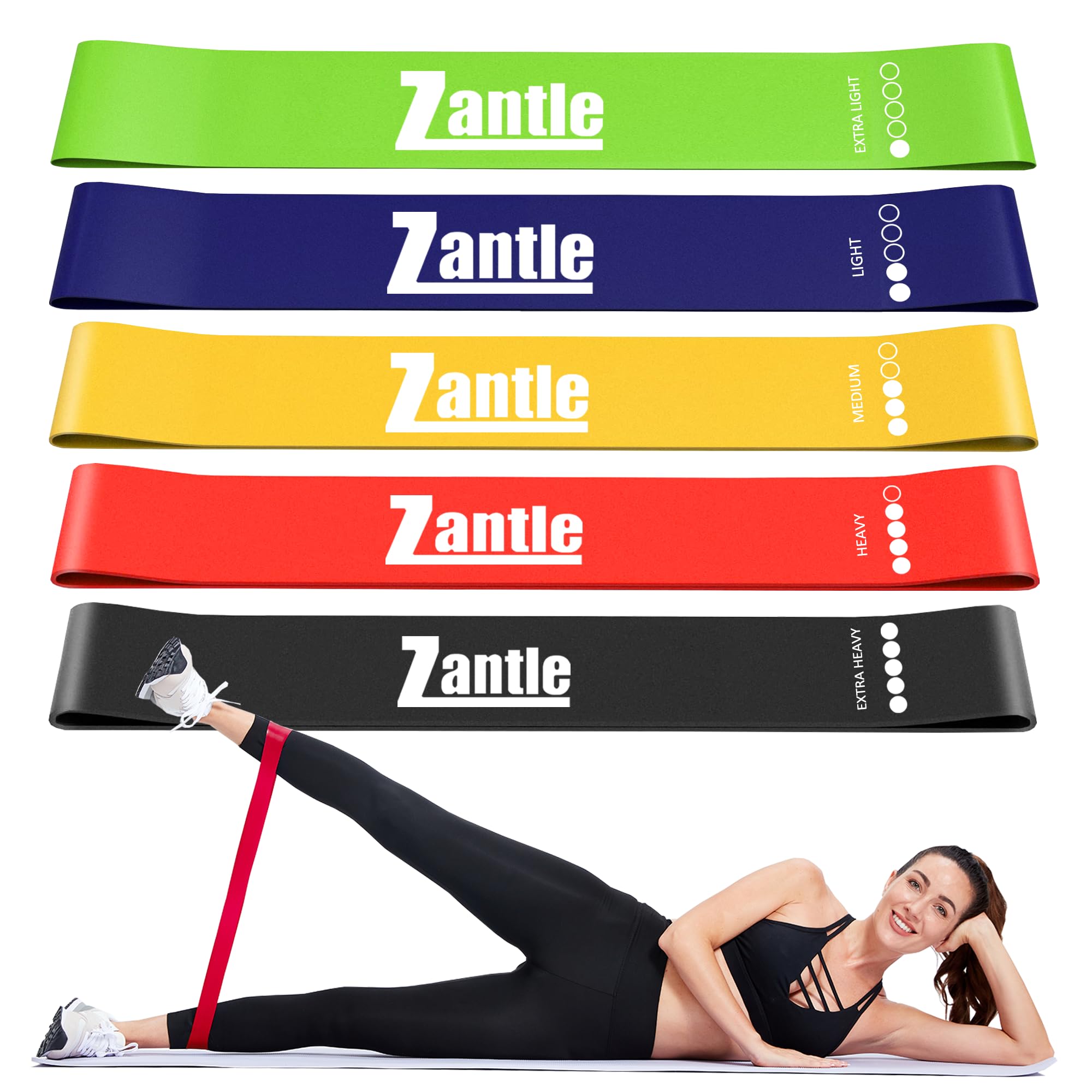Resistance Band Loops Set of 5 – TPE Exercise Bands for Yoga, Gym & Physical Therapy