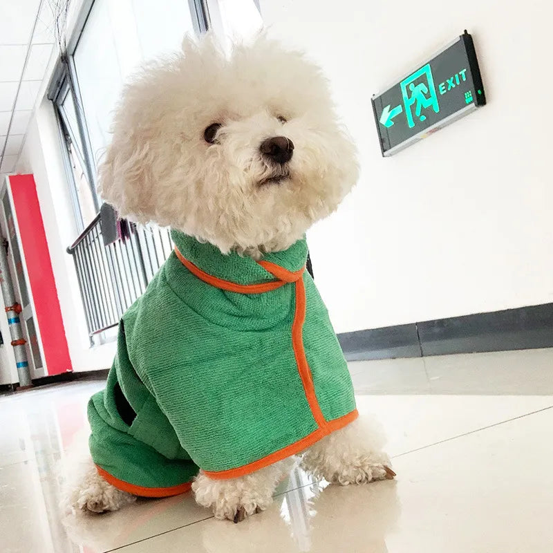 Fast-Drying Dog Bathrobe Towel, Soft Microfiber Pet Robe