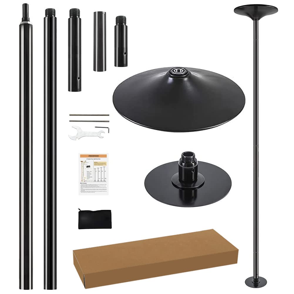 PRIORMAN Pole Dancing - 45mm Spinning & Static Dance Pole Portable Dance Pole for Studio & Home Fitness (Black)